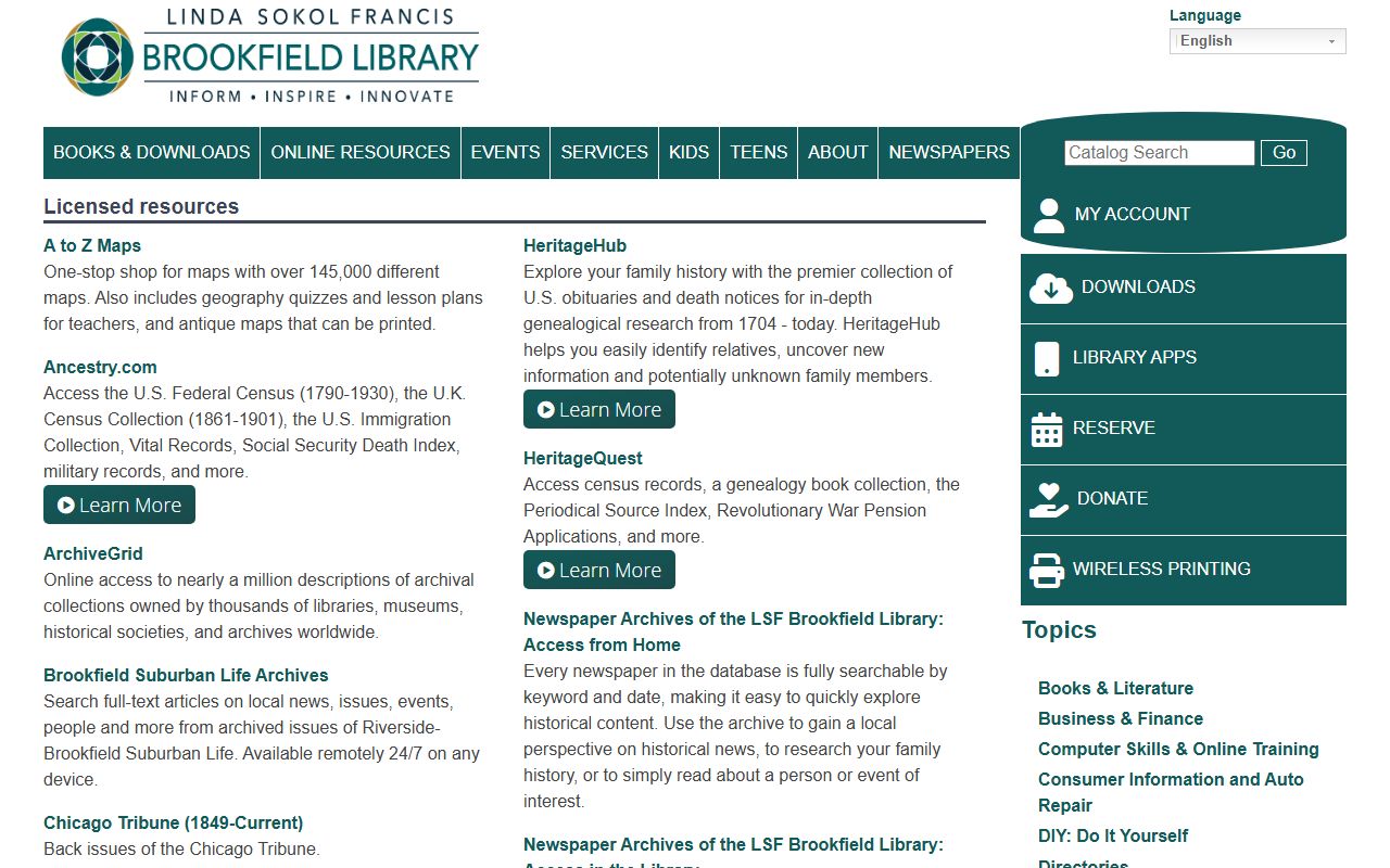 Brookfield genealogy records at the Brookfield Public Library