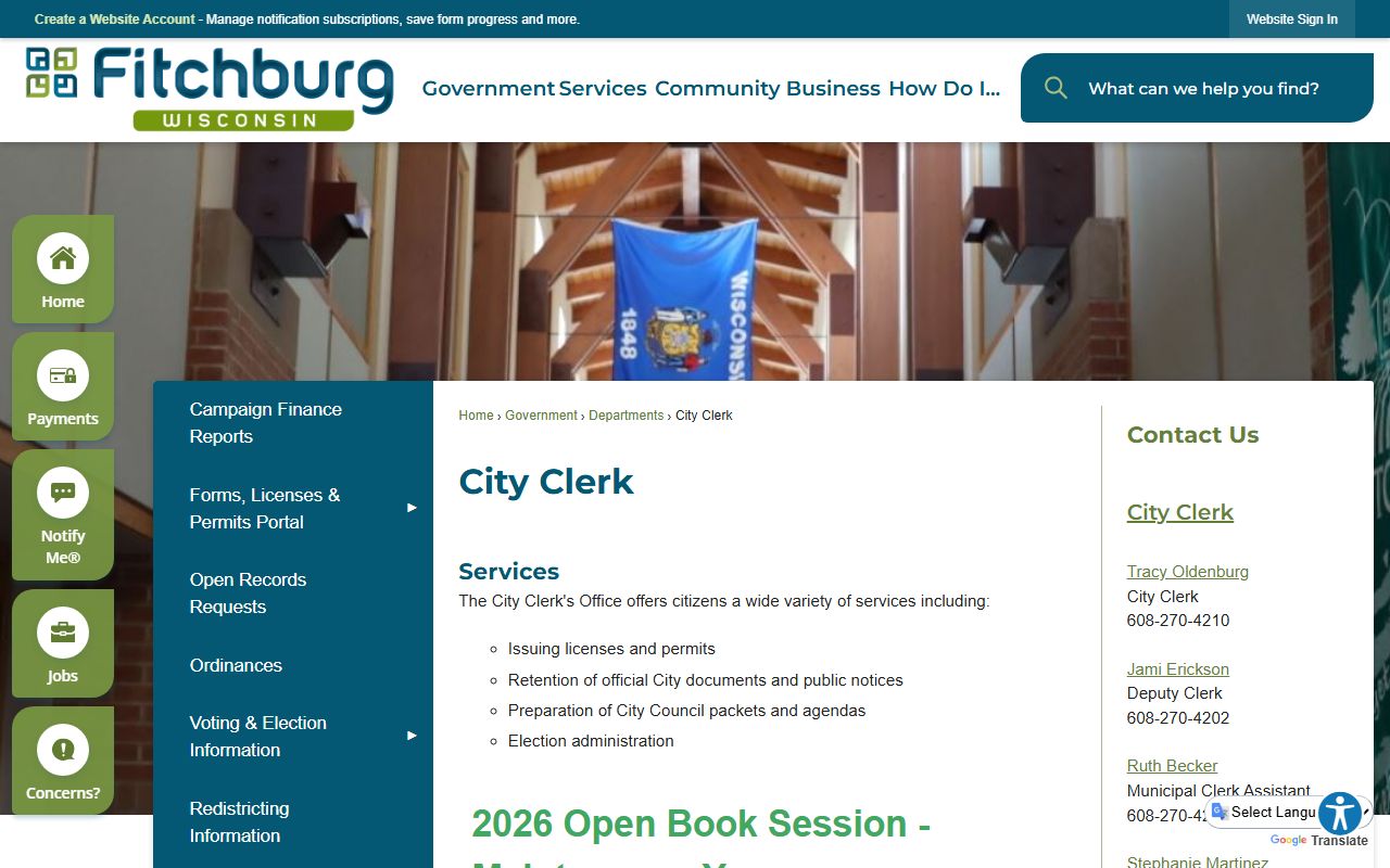 Fitchburg genealogy records at the Fitchburg City Clerk