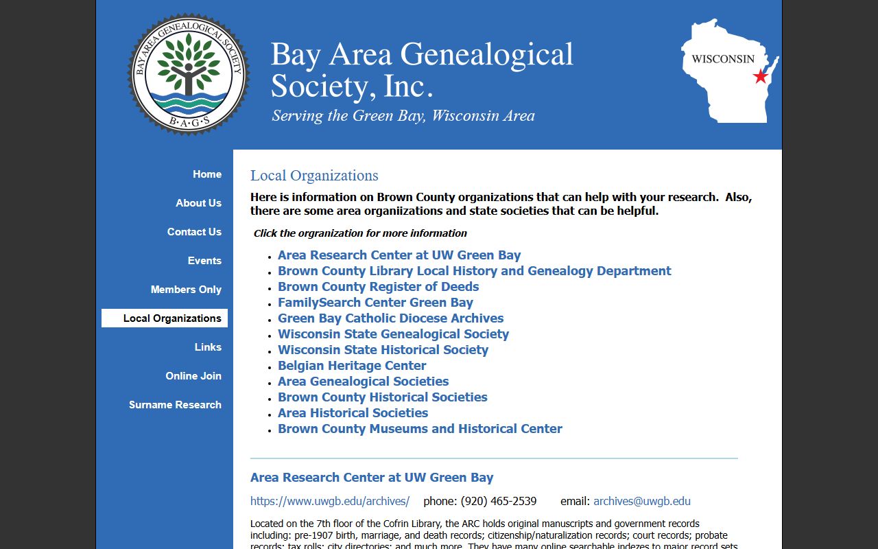 Green Bay genealogy records at the Brown County Register of Deeds