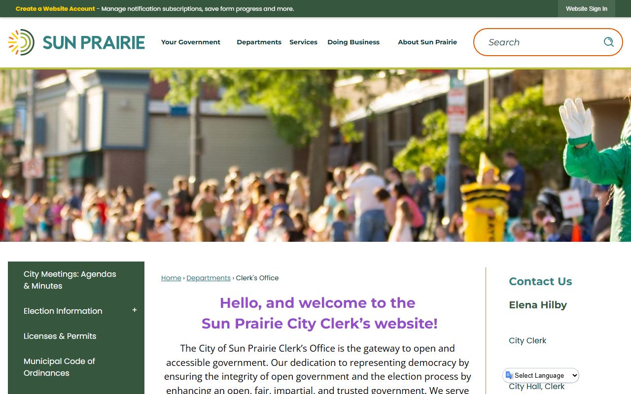 Sun Prairie genealogy records at the city clerk