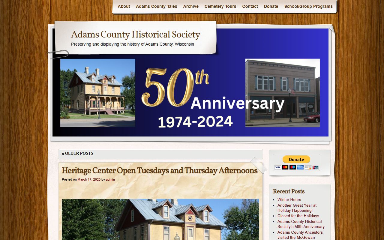 Adams County genealogy records at the historical society