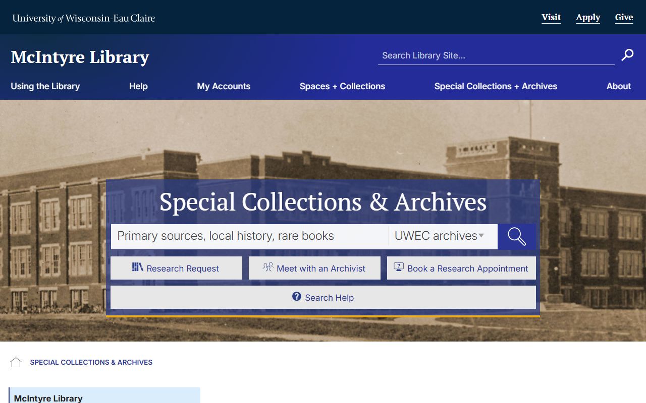 Chippewa County genealogy records at the UW-Eau Claire Area Research Center