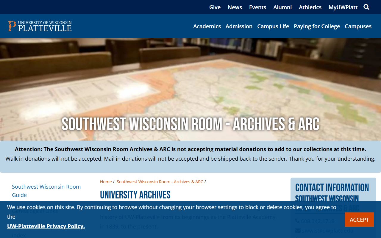 Crawford County genealogy records at the UW-Platteville Area Research Center