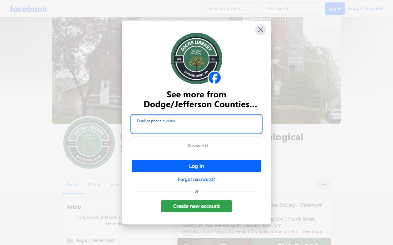 Dodge County genealogy records at the Dodge/Jefferson County Genealogical Society