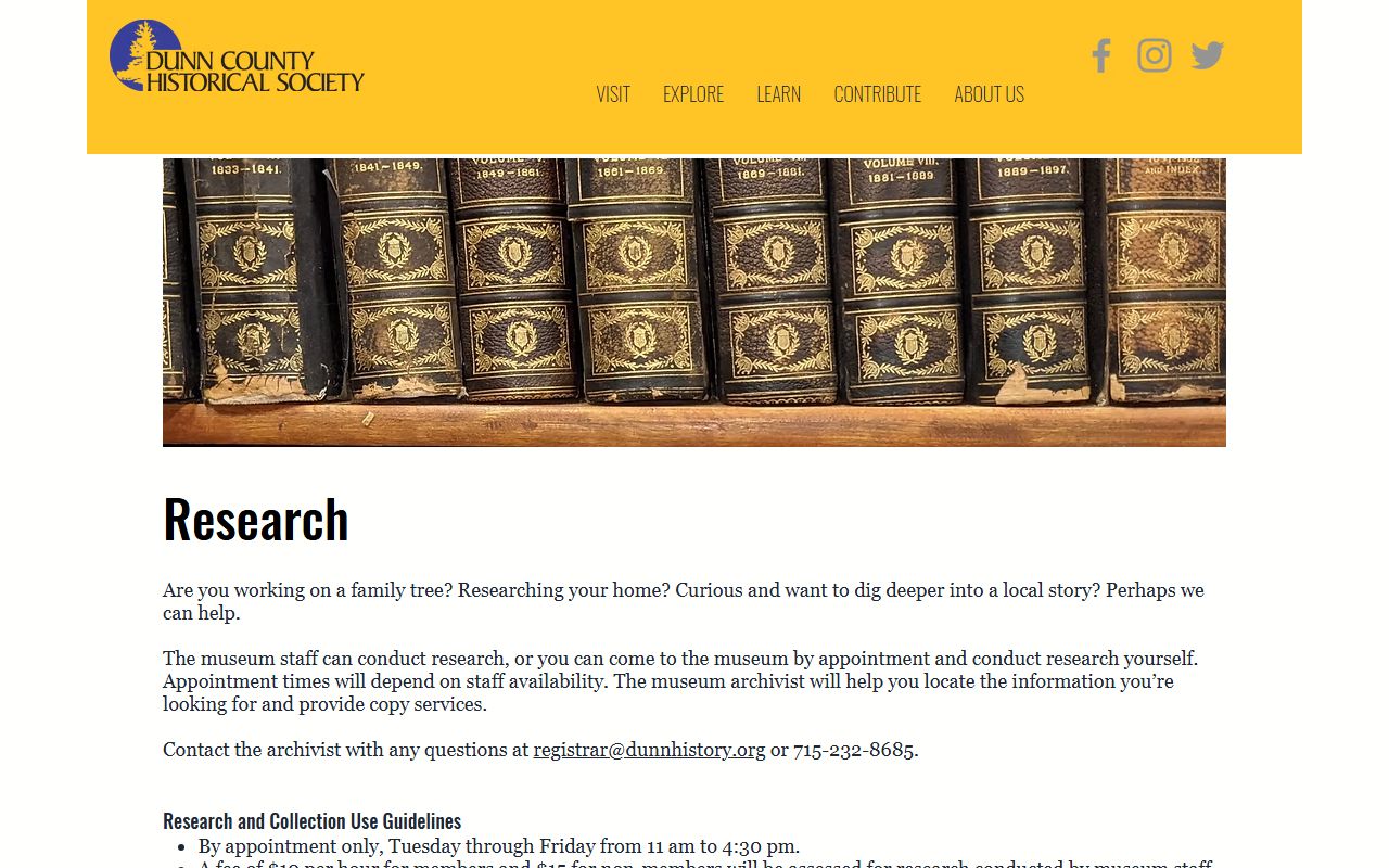 Dunn County genealogy records at the Dunn County Genealogical Society