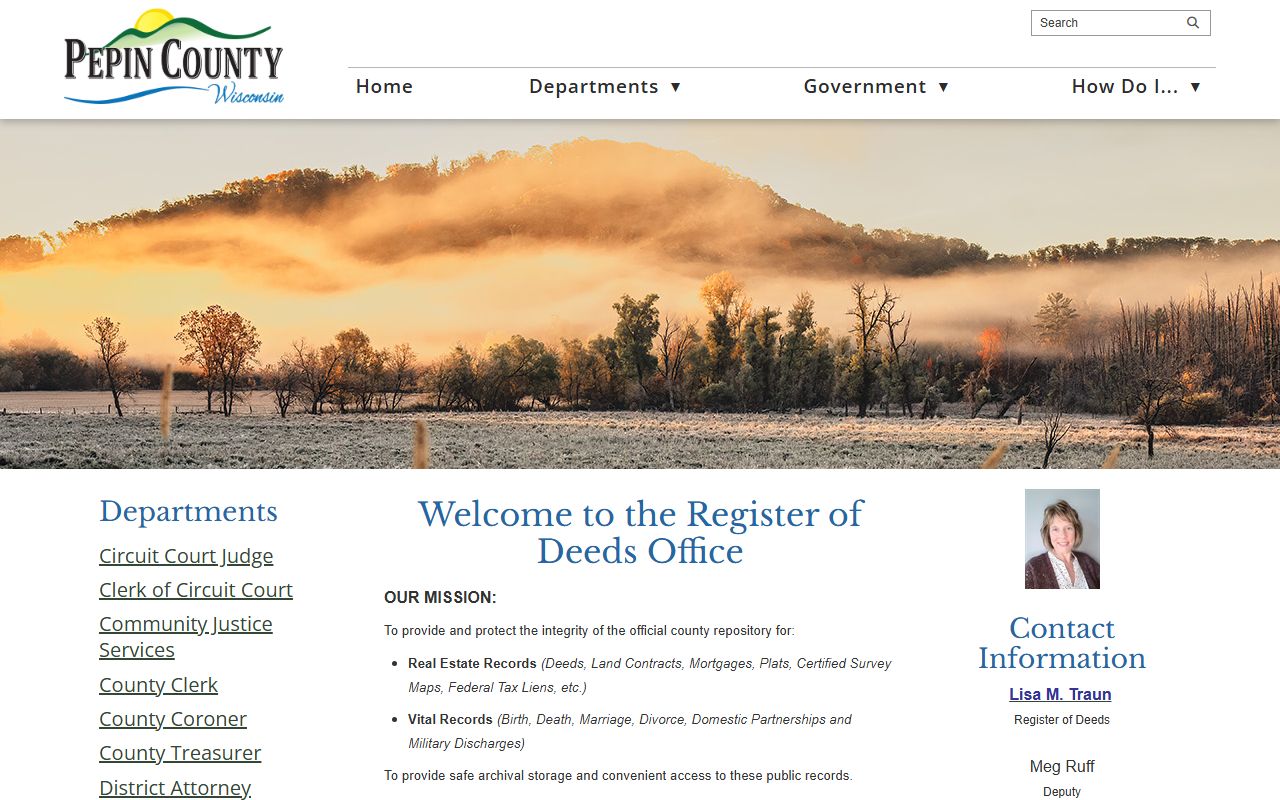 Pepin County genealogy records at the Register of Deeds