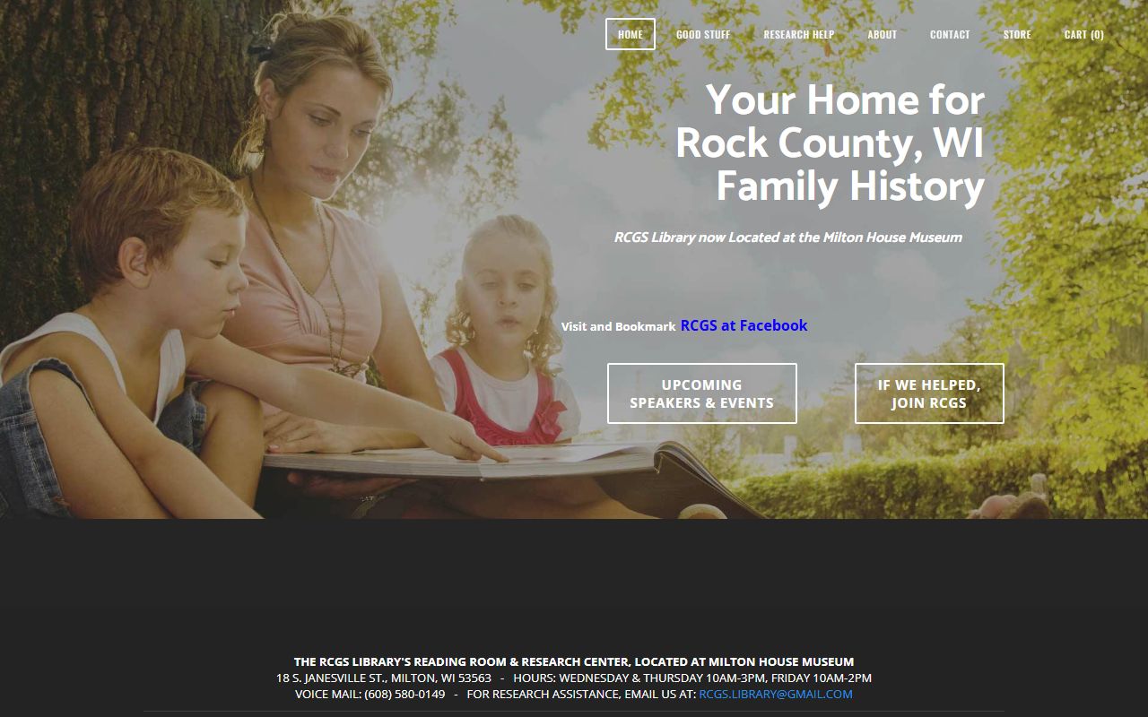 Rock County genealogy records at the Rock County Genealogical Society