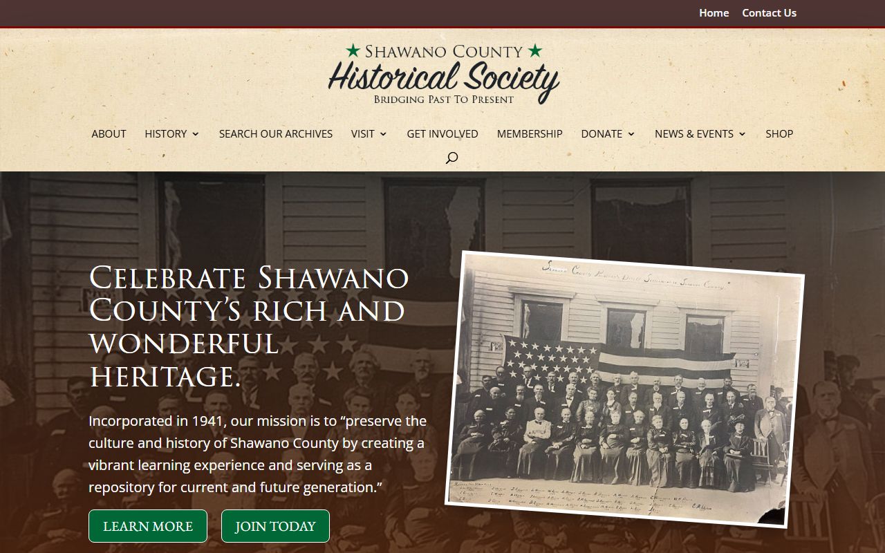 Shawano County genealogy records at the Historical Society