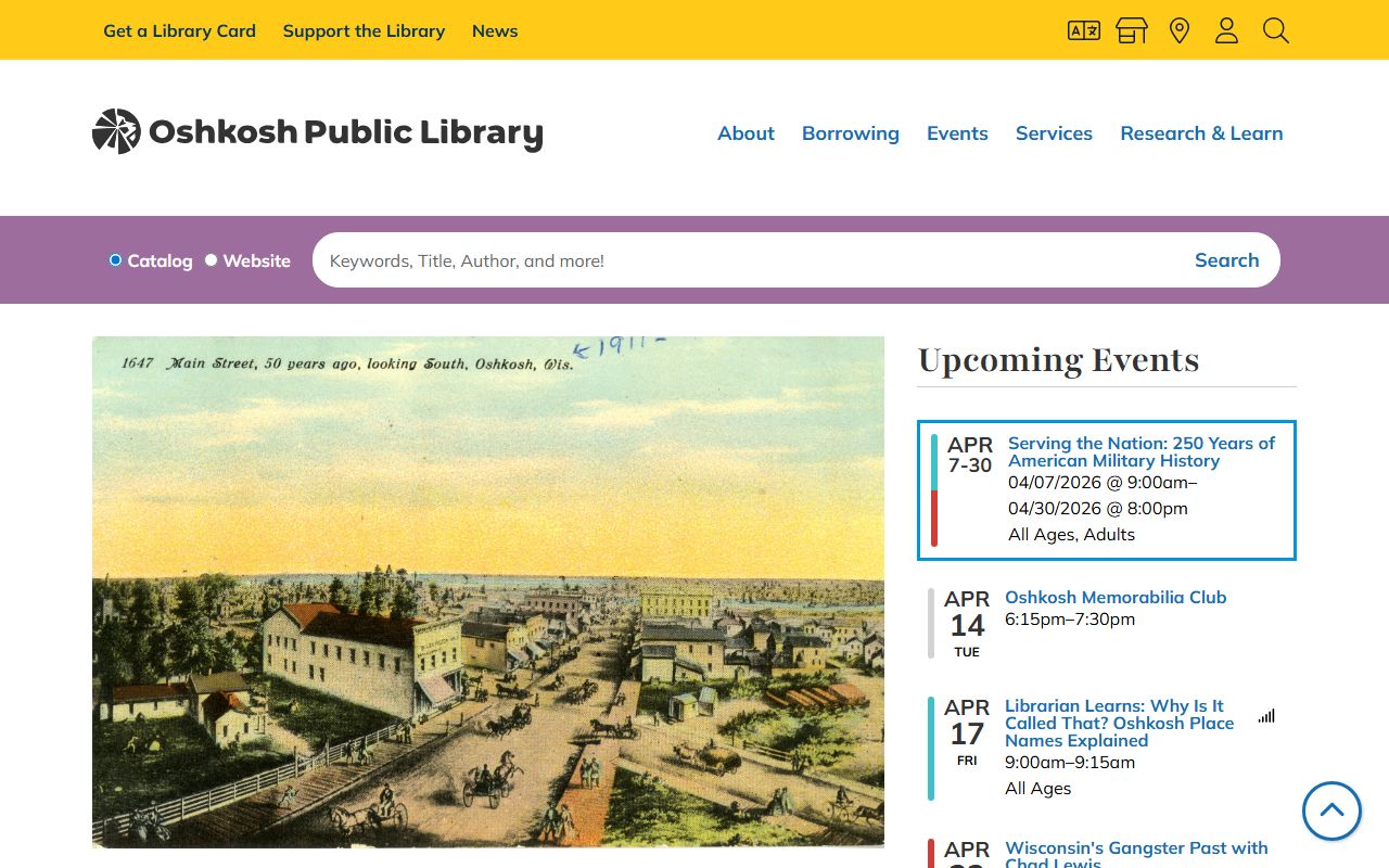 Oshkosh genealogy records at the Oshkosh Public Library